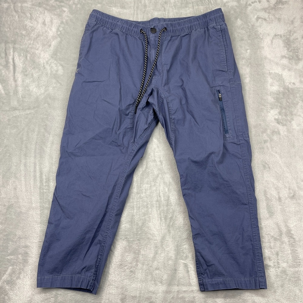 Hurley Brand Pants Mens 2XL‎ (36x26) Blue Straight Leg Elastic Waist Drawstring